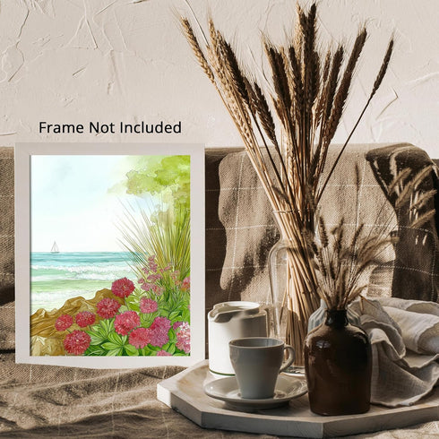 Posterizer 1 pcs-watercolor style-serene and tranquil coastal landscape 2-Collectibles & Fine Art-Retro Art-Gift for Men Women Entrepreneur Teens ...